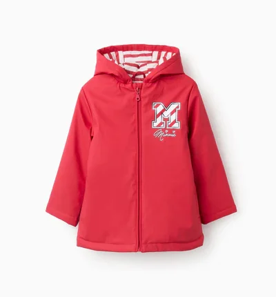 Parka en caoutchouc à capuche pour filles « Minnie », rouge