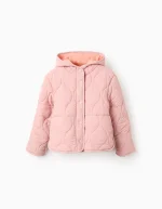 Parka matelassée à capuche pour filles, rose