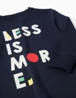 T-shirt à manches longues en coton pour garçon, motif à pois, bleu foncé – Image 3