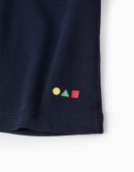 T-shirt à manches longues en coton pour garçon, motif à pois, bleu foncé – Image 4