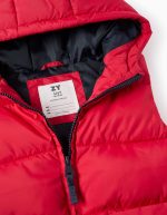 Gilet matelassé à capuche pour garçon, rouge – Image 3