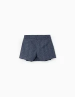 Jupe-short plissée Vichy pour filles, bleu foncé – Image 2