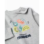 T-shirt à manches longues en coton gris pour bébé garçon « Amis ». – Image 3