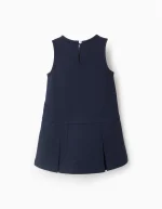 Robe plissée en maille Roma pour bébé fille, bleu foncé – Image 2