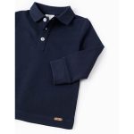 Polo en coton à manches longues pour bébé garçon, bleu foncé – Image 3