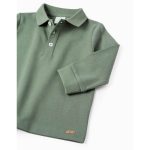 Polo en coton à manches longues pour bébé garçon, vert – Image 3