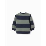 Sweat-shirt rayé pour bébé garçon, bleu foncé/vert – Image 2