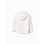 Sweat à capuche en maille brossée avec broderie pour bébé garçon, blanc – Image 2