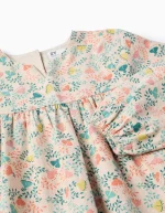 Tunique en sergé beige à motif floral coloré pour filles – Image 3