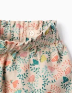 Short en twill beige à motif floral coloré pour filles – Image 3