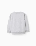 Sweat-shirt à imprimé poitrine pour garçon « ZY Archives », gris chiné – Image 2