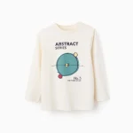 T-shirt à manches longues pour garçon « La série abstraite », beige