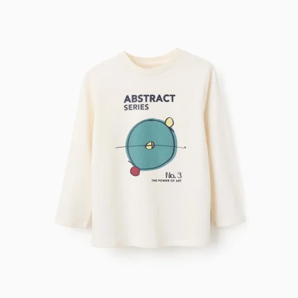 T-shirt à manches longues pour garçon « La série abstraite », beige