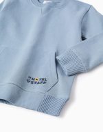 Sweat-shirt en coton avec poche kangourou pour garçon, bleu – Image 3