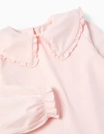 T-shirt rose à col maxi et volants pour filles – Image 3