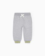 Cotton Fleece Joggers for Baby Boys, Grey