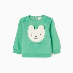 SWEAT FLEECE, GREEN, 6/9M