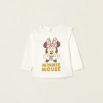 Long-Sleeve Cotton T-shirt for Baby Girls 'Minnie', White