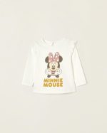 Long-Sleeve Cotton T-shirt for Baby Girls 'Minnie', White