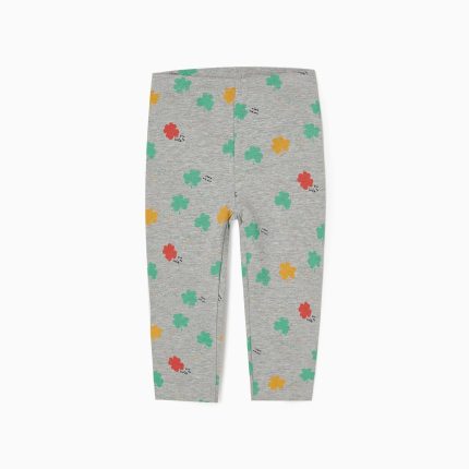 LEGGINGS FLEECE AOP, GREY, 6/9M