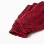 Knitted Gloves for Children, Burgundy