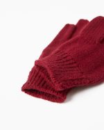 Knitted Gloves for Children, Burgundy