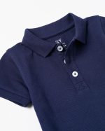 SHIRT SS PIQUE, DARK BLUE