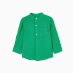 SHIRT LS LINEN, GREEN