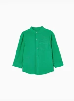 SHIRT LS LINEN, GREEN