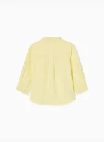 SHIRT LS LINEN, LIGHT YELLOW – Image 3