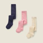 3-Pack Knit Tights for Newborn, Multicolour