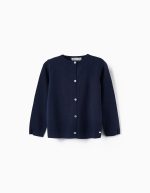 Cardigan en coton pour fille, bleu foncé