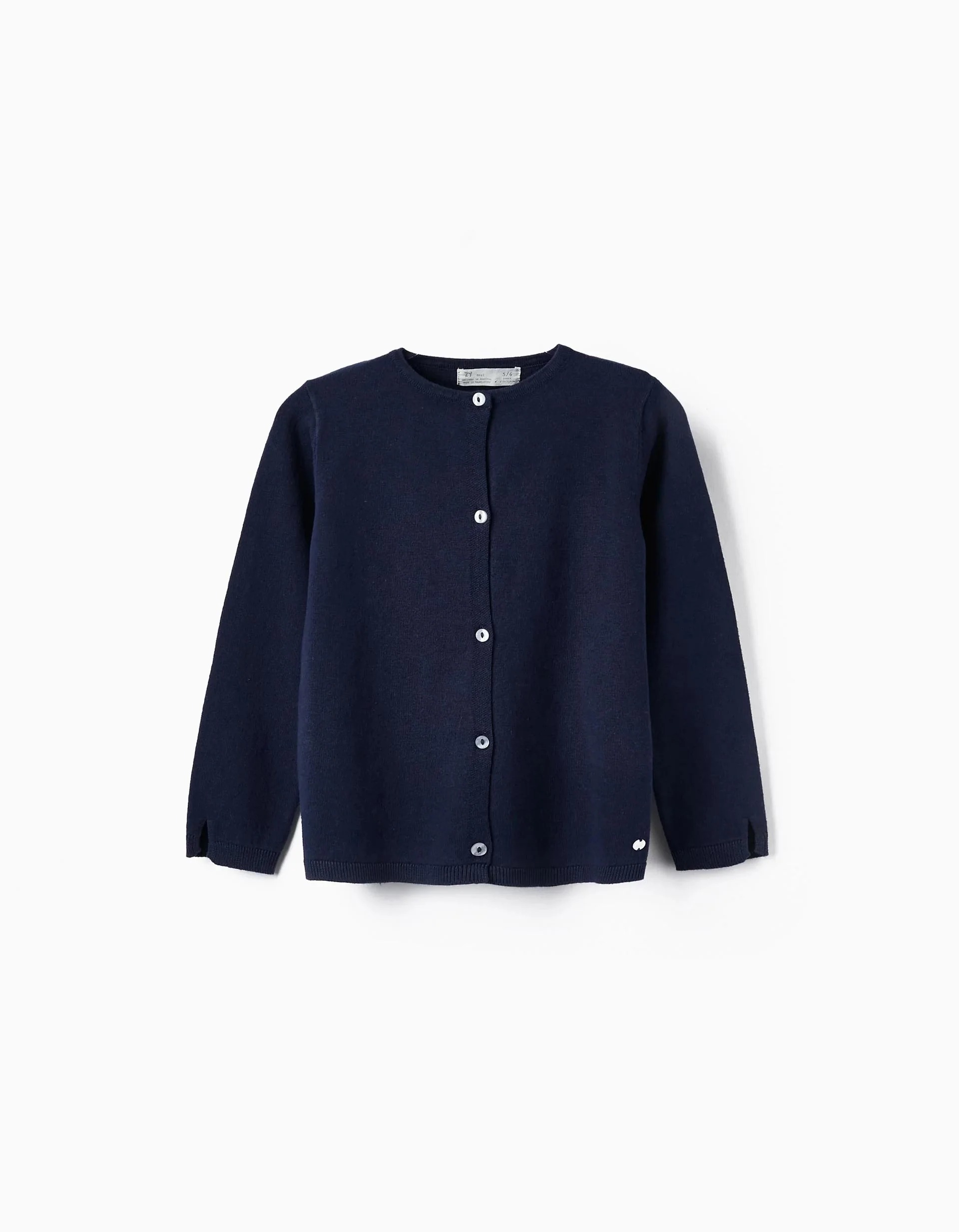 31047484006-0 Cardigan en coton pour fille, bleu foncé – Image 1