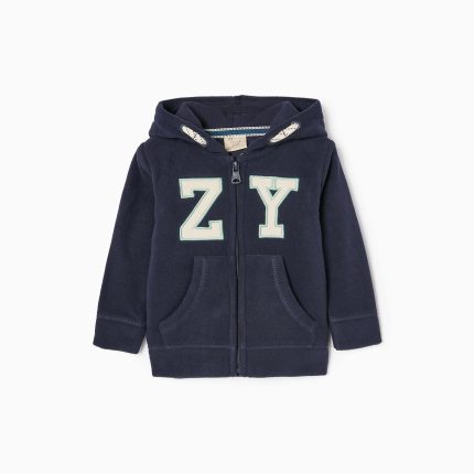 JACKET HOODIE FLEECE, DARK BLUE, 6/9M