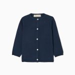 KNIT CARDIGAN, DARK BLUE, 9/12M