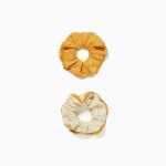 2-Pack Scrunchies for Babies and Girls, White/Yellow