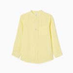 SHIRT LS LINEN, LIGHT YELLOW