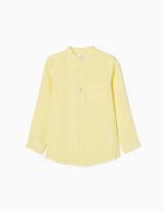SHIRT LS LINEN, LIGHT YELLOW