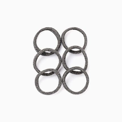 Lot de 6 élastiques à cheveux pour bébé et fille, noir/doré