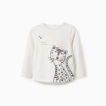 T-shirt en coton pour bébé fille 'Strong Princess', blanc