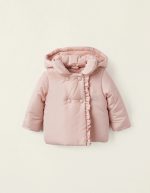 Veste matelassée à capuche pour nouveau-né fille, rose