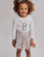 T-shirt en coton à volants pour bébé fille 'Royal Babies', blanc