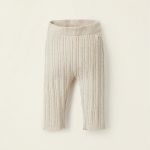 Pantalon tressé en maille pour nouveau-né fille, beige