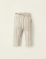 Pantalon tressé en maille pour nouveau-né fille, beige