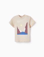 Short Sleeve T Shirt for Baby Boy 'Nature in Sicily', Dark Beige