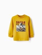 T-shirt à manches longues avec des détails 3D pour le «skate» de bébé garçon, jaune