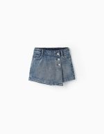 Denim Cotton Skort for Girls, Blue