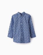 Chemise avec motif floral pour garçons, bleu foncé