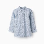 Chemise avec motif floral pour garçons, bleu / blanc / bleu foncé