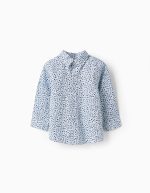 Chemise avec motif floral pour bébés garçons, bleu / blanc / bleu foncé